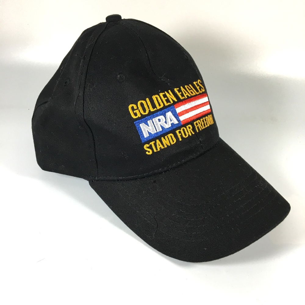 NRA Flag Logo Golden Eagles Black Baseball Hat